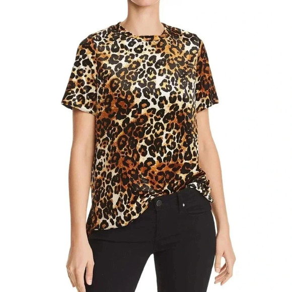 AQUA Velvet Animal Print Leopard Print Top Size Small New with Tags - Picture 1 of 9
